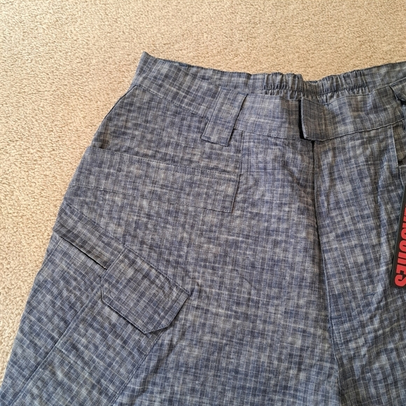 Pleasures Mens Shorts Blue Oval Tactical Cargo Shorts Check Pattern Size Medium - Picture 4 of 15